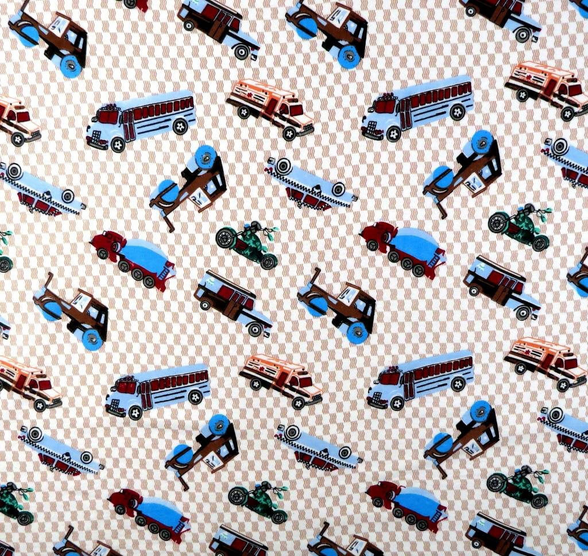 SheetWorld Fitted 100% Cotton Flannel Cradle Sheet 18 x 36, Vehicles Ivory