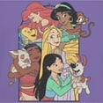 thumbnail image 2 of Junior's Disney Princess Pets Distressed Graphic Tee Purple X Large, 2 of 3