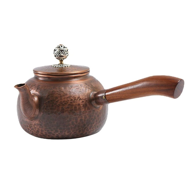 Tetera de cobre, tetera, vertedor de leche resistente con mango, artículos para el hogar, dispensador de té para casa de té, senderismo, Camping, 600ml un