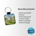 thumbnail image 2 of Sheep In Meadow Watercolor Design Faux Leather Square Keychain, 2 of 7