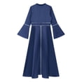 thumbnail image 6 of dPois Womens Church Clergy Dress Flared Sleeves Zipper A-Line Maxi Dress Gown Priest Role Play Navy Blue XXL, 6 of 7