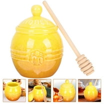 HEMOTON  Honey Container Storage Jar with Dipper and Spoon for Restaurant
