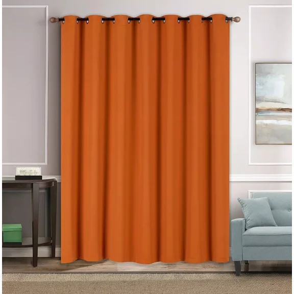 BRICK K100 Room Darkening Blackout Curtains/Drapes  Panel Thermal Insulated Divider Room, Sliding Door Patio Extra Wide 1Panel 100" X 84"