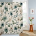 thumbnail image 4 of Shower Curtain Watercolor Dandelion Leaf Shower Curtains for Bathroom Decor, Waterproof Polyester Shower Curtain Set with Hooks, Standard Size 72" x 72" Spring Plant Linen, 4 of 9