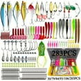 thumbnail image 2 of BIQIANWO 30/79/84/93/106/283pcs Fishing Lures For Topwater, Fishing Hooks Tackle Kit For Bass Trout Salmon, Fishing Accessories Lure Kit Box, Including Minnow Popper Spoon Lures Soft Plastic Worms Bai, 2 of 9