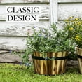 thumbnail image 4 of Avera Products (#AWP304160) Round Wood Barrel Planter, 16â D x 9.5â H, 4 of 6