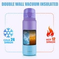 thumbnail image 6 of Oldley Insulated 20 oz Purple Blue Stainless Steel Kids Water Bottle with Straw Lid,Modern Design for Boys and Girls, 6 of 6