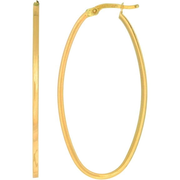 Floreo 14k Yellow Gold or White Gold 40mm Large Oval Hoop Earrings