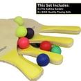 thumbnail image 3 of Temple Tape Kadima Beach Paddle Ball Racket Set - Bundle Pack with 4 Balls & 2 Paddles - Natural, 3 of 6