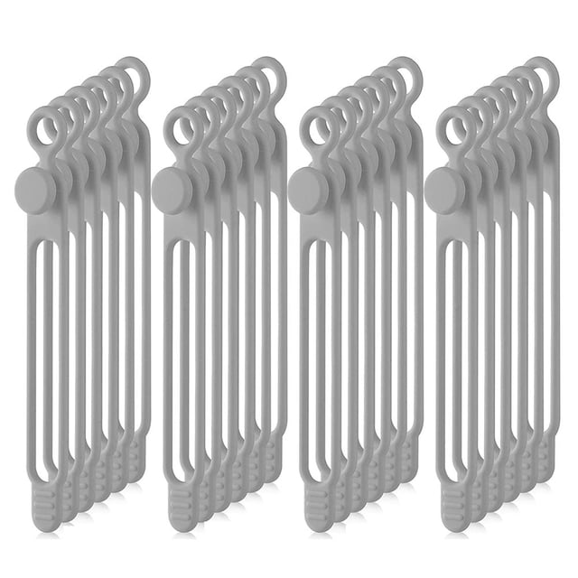Organizador de cables de silicona de 40 piezas para auriculares, audio, organizador de cables de sujeción reutilizable (gris)