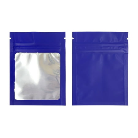 

100pcs Matte Black White Heat Sealable Plastic Flat Mouth Ziplock Packaging Bag Smell Proof Aluminum Foil Mylar Ziplock Bags DEEP BLUE 100Pcs