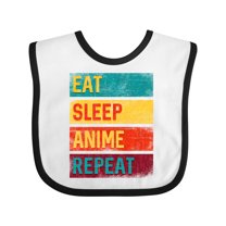 Inktastic Eat Sleep Anime Repeat Boys or Girls Baby Bib