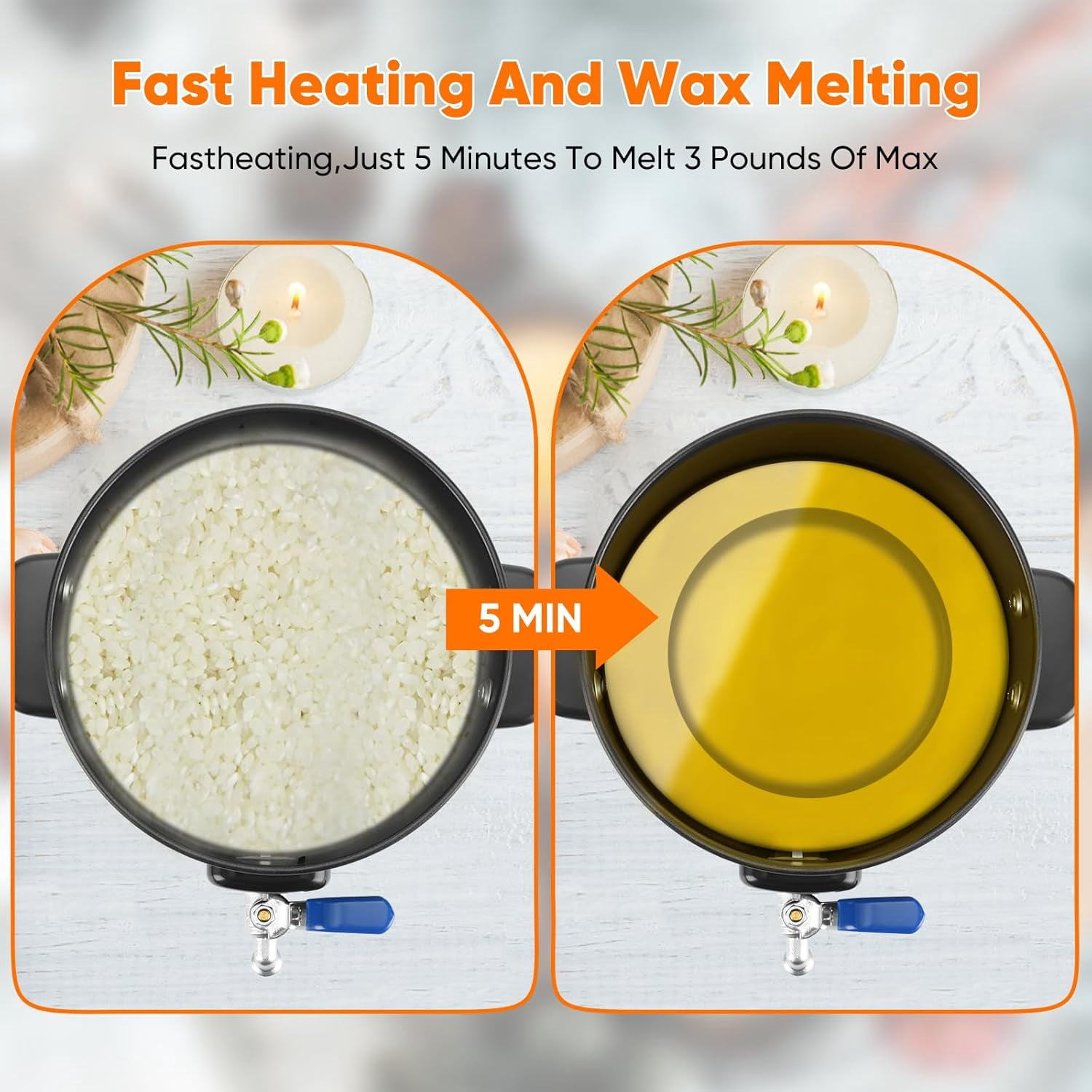 Panghuhu88 Wax for Candle Making, 4L Candle Making Wax Melting Pot with Temp Control, Soap Melter for soap Making Supplies,Electric Non-Stick Candle Wax Melter for Candle Soap Business and Home