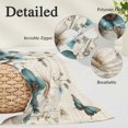 thumbnail image 4 of Teal Tulips Body Pillow Cover 20x54, Vintage Farmhosue Turquoise Floral Butterflies Decorative Pillowcase with Zipper, Microfiber Pillow Protector, Soft Breathable Long Lumbar Pillowcases for Women, 4 of 9