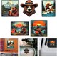 thumbnail image 1 of Plastic Reflective Car Stickers Waterproof Decals for Vehicle Decoration Bear 148x155mm, 1 of 9