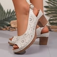 thumbnail image 3 of Dakaela Heeled Sandals for Women 2026 Open Toe Hollow out Slingback Mules Comfortable Dressy Summer Walking Pumps Shoes Size 6.5, 3 of 7