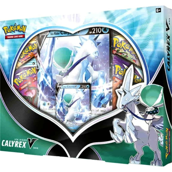 Pokemon Trading Card Game ICE Rider Calyrex V Box (4 Booster Packs, Promo Card & Oversize Card)