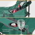 thumbnail image 4 of ARROWHEAD OUTDOOR Portable Folding Camping Quad Chair w/ 6-Can Cooler, Cup & Wine Glass Holders, Heavy-Duty Carrying Bag, Padded Armrests, Headrest, Supports up to 450lbs, USA-Based Support (Green), 4 of 8