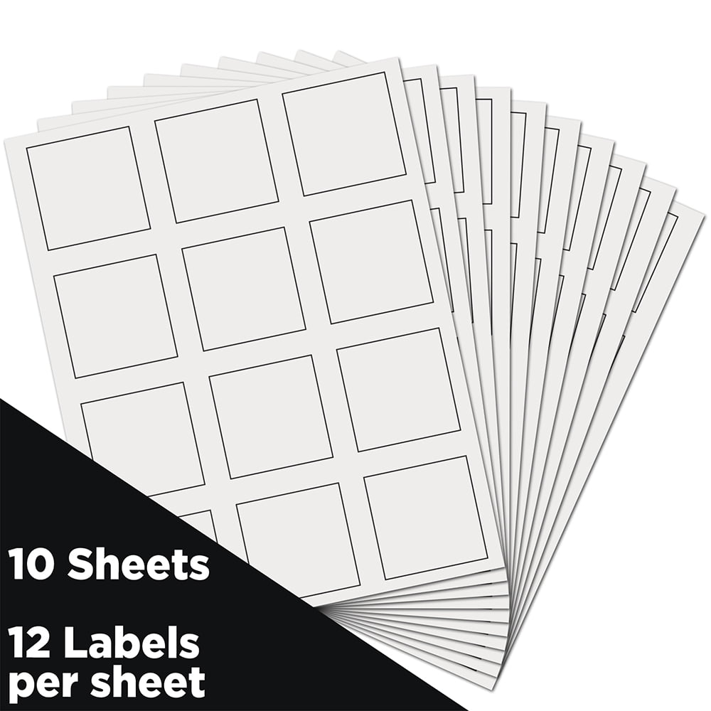 JAM Paper Square Address Labels, 2 x 2, White, 120 per Pack