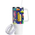 thumbnail image 2 of SKYSONIC Insulated Tumblers with Lids and Straws Handles 40oz Water Bottle Vehicle Car Truck Cartoon Travel Mug Reusable Stainless Steel Thermos Vacuum, 2 of 7