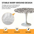 thumbnail image 2 of Elastic Fitted Round Tablecloth, Black Spring Floral Waterproof Stretch Table Cover for 45"-54" Tables, Summer Botanical Farmhouse Vintage Washable Outdoor Tablecloths for Patio, Picnic, Camping, 2 of 9