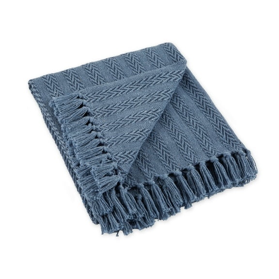 French Blue Tonal Textured Throw