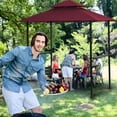 thumbnail image 2 of Outdoor Canopy Gazebo with LDE Light, 8 x 5 Ft Grill Gazebo Hardtop for Backyard, Patio Gazebo Clearance, 2-Tier Barbecue Canopy Shelter, Gazebo Tent with Bottle Opener, Mesh Shelves and Hooks, B1835, 2 of 11