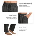 thumbnail image 7 of 2 Pack Men Pajamas Lounge Pants with Pockets Male Jersey Knit Lightweight Sleep Bottoms Size Large, 7 of 7