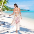 thumbnail image 7 of FORMRS Womens Long Sarong Beach Wrap Semi-Sheer Bikini Skirt Bathing Swimsuit Cover Up, Watercolor Seashell, 7 of 7
