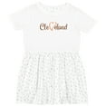 thumbnail image 3 of Inktastic Cleveland Heart Cursive Orange Girls Toddler Dress, 3 of 5