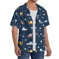 thumbnail image 2 of Goofa Modern Modern Excavator Printed Men's Casual Short-sleeved Shirt,Lightweight Breathable Button-down,Summer Casual men's top,Versatile Fashion shirt-Small, 2 of 7