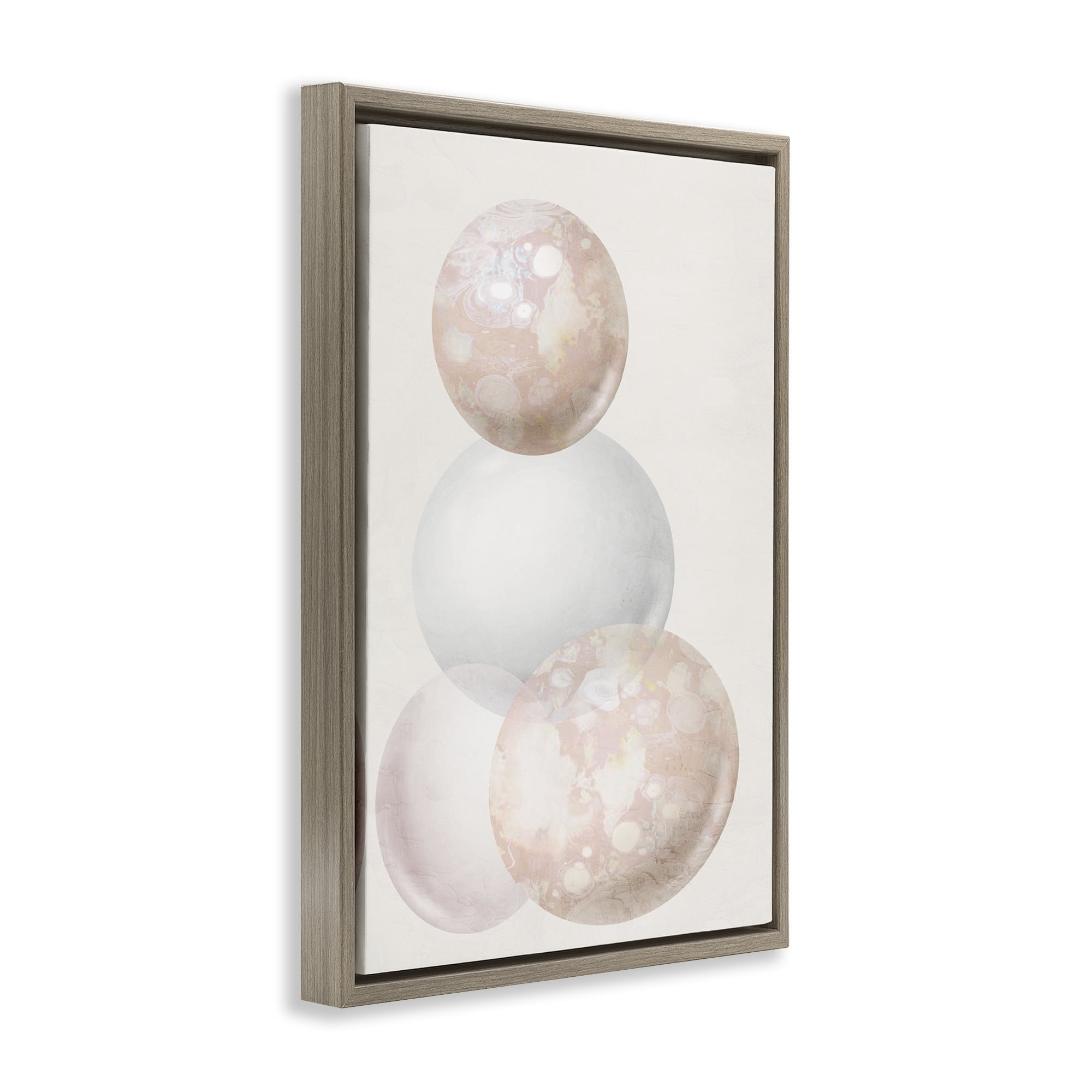 Stupell Industries Subtle Orbs Shapes Abstract Painting Brown Floater Framed Canvas Art Print Wall Art, 21 x 31