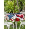 thumbnail image 2 of Outdoor Tablecloth with Umbrella Hole and Zipper, Valentine's Day Round Table Cloth 54 Inch Waterproof Tablecloth, Red Gnomes Roses Flowers Love Romance Picnic Table Cover for Patio Camping, 2 of 7