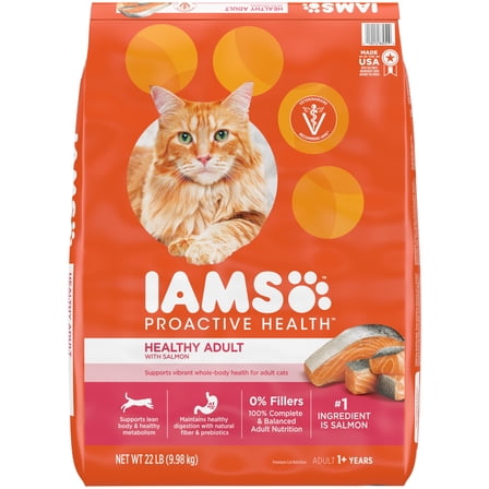 Iams Proactive Health Adult Dry Cat Food with Real Salmon, 22 lb