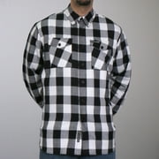 Hot Leathers FLM2004 Mens Black and White Long Sleeve Flannel Shirt Large