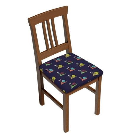 

Square Chair Cushions Cover Funny Snail Prints Elastic Office Chair Cover for Dining Chairs with Ties and Removable Cover Desk Chair Seat Cushion Protectors set of 4