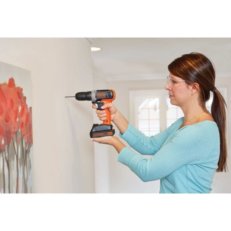 BLACK+DECKER 20V, Battery Hex Chuck Drill Driver, 2Ah, 64 Piece