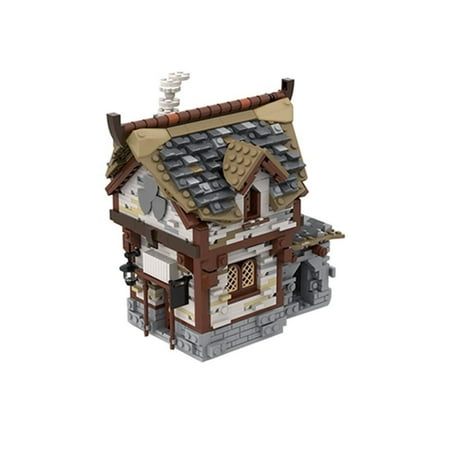 Medieval Market Tavern Building Blocks Village Hut Blacksmith Shop Architecture House Bricks Toys for Children Xmas Gift