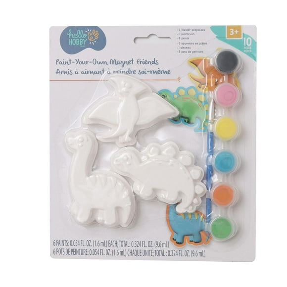 Hello Hobby Paint Your Own Magnet Friends-Dino Plaster, Dino Plaster