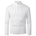 thumbnail image 2 of UVEASISHA Men's Quarter Zip Sweaters Slim Fit Casual Ribbed Knit Pullover Tops Fall Stretchy Lightweight Knitted Shirts Cozy Soft Mens Sweater White 3XL, 2 of 7