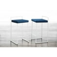 thumbnail image 3 of Fuji Stacker Counter Stools for Kitchen Counter in White Metal, Counter Height Chairs, Bar Stools Set of 3, Counter Height Stools Set of 3, Bar Stools For Kitchen Island (Blue Velvet), 3 of 6
