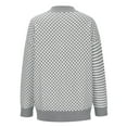 thumbnail image 7 of Juslio Women Sweaters Pullovers Women Tops Striped V Neck Long Sleeve Knit Gray, 7 of 7