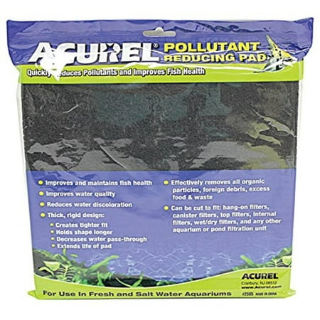 Pollutant Reducing Media Pad, Aquarium and Pond Filter Accessory, 10-Inch by 18-Inch, Improves and maintains fish health By Acurel