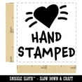 thumbnail image 2 of Hand Stamped Love Heart Self-Inking Rubber Stamp Ink Stamper - Brown Ink - Small 1 Inch, 2 of 7