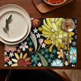 thumbnail image 5 of Pioneer Flower Floral Print Pattern Summer Placemats Table Placemats Set Of 4-Linen Kitchen Washable Placemats Table Mats 12x18 Inch Non-Slip Heat Resistant, 5 of 5