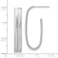 thumbnail image 4 of Sterling Silver Rhodium-Plated Brushed J-Hoop Post Earrings, 4 of 4