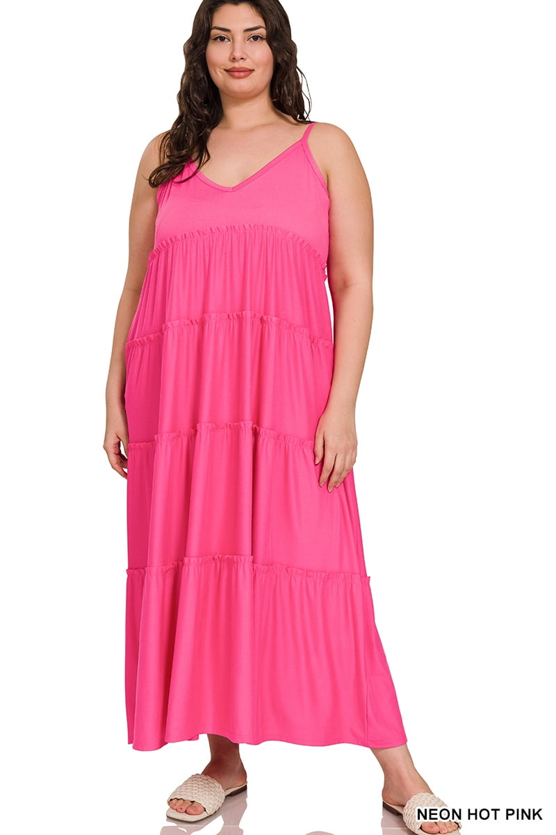 knee length dresses for ladies ZENANA Washed Camel Strappy Maxi Dress – Beach Rose Co main image 1