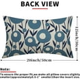 thumbnail image 3 of Navy Blue Pillow Covers 12x20 Set of 2 Spring Summer Floral Minimalist Geometry Art Flower Rectangle Decorative Lumbar Throw Pillow Cases Outdoor Farmhouse Decor for Sofa Couch Bed, 3 of 6