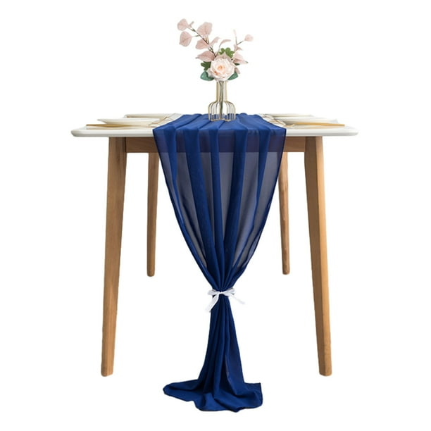 Mantel para fiesta de bodas, decoración para despedida de soltera, mantel para tarta de cumpleaños, 72 cm x 305 cm/200 g, azul marino