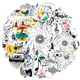 thumbnail image 2 of 35pcs Colorful Music Stickers Retro Instrument Stickers Floral Fun Stickers for Suitcase Fridge, 2 of 9
